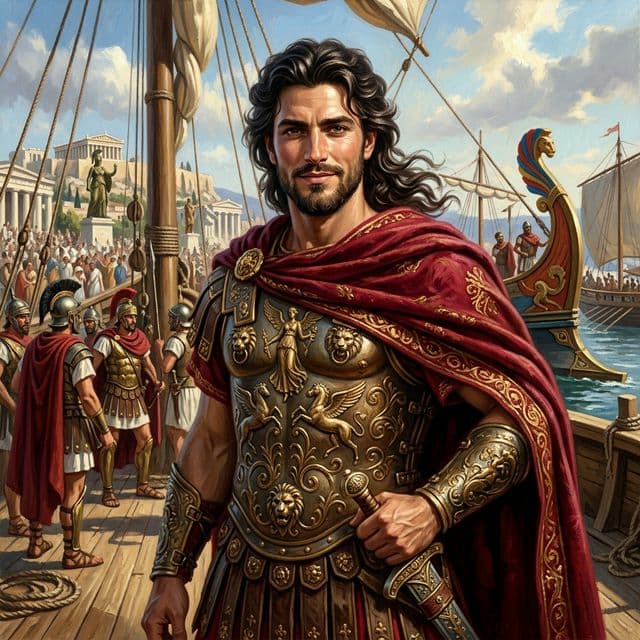 AI-assisted portrait of Alcibiades
