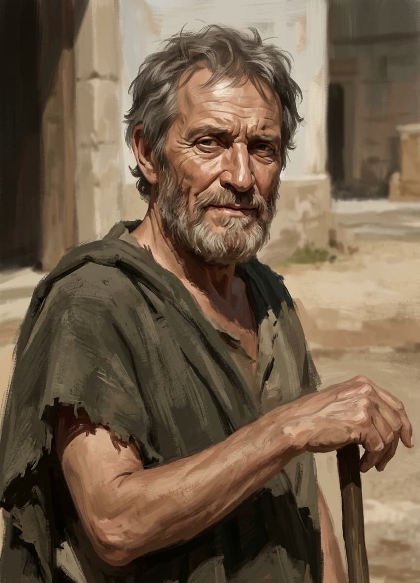 AI-assisted portrait of Diogenes of Sinope