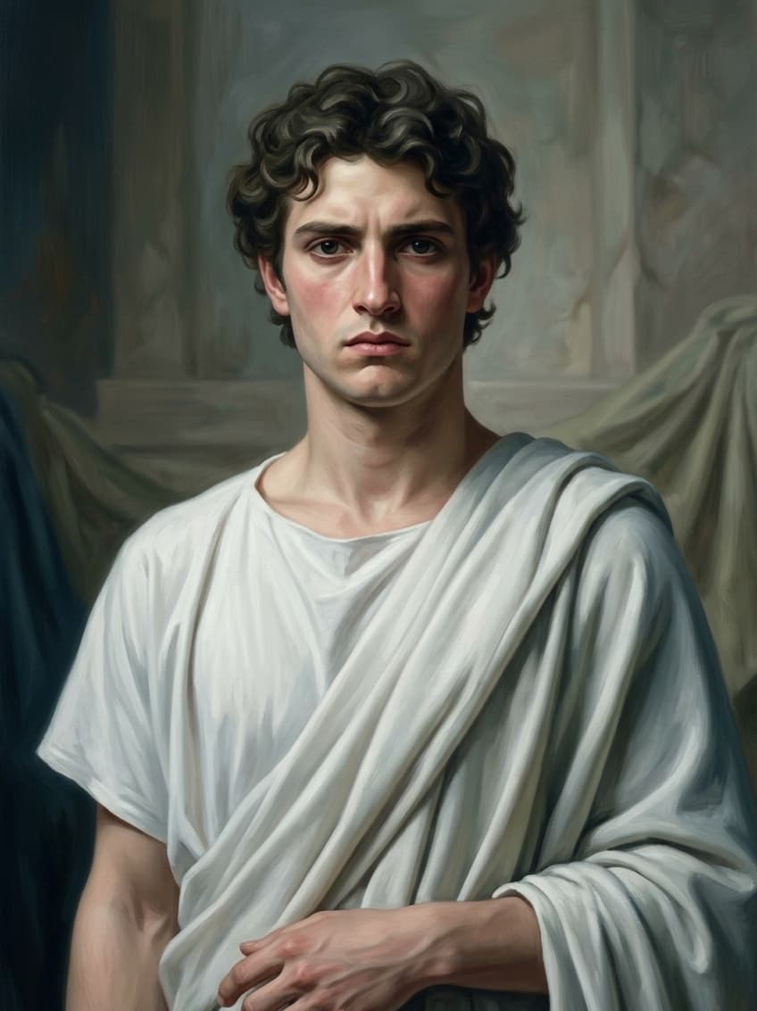 AI-assisted portrait of Meletus