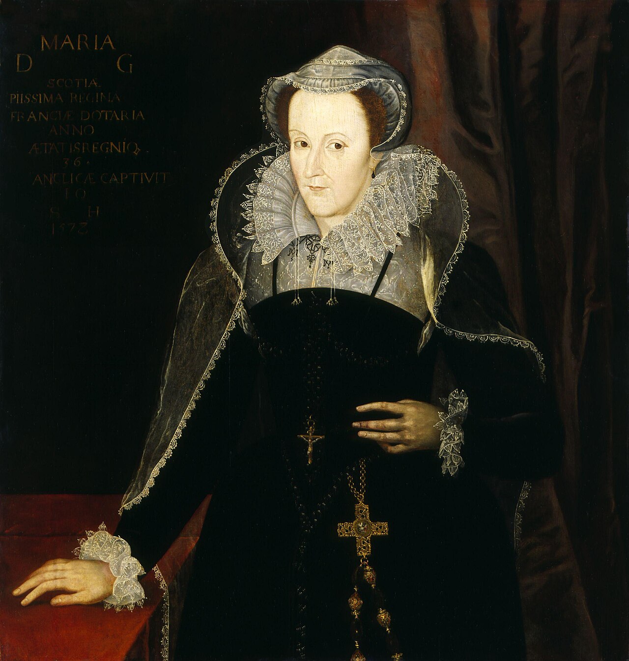 Portrait of Mary, Queen of Scots in captivity, after Nicholas Hilliard, 1578